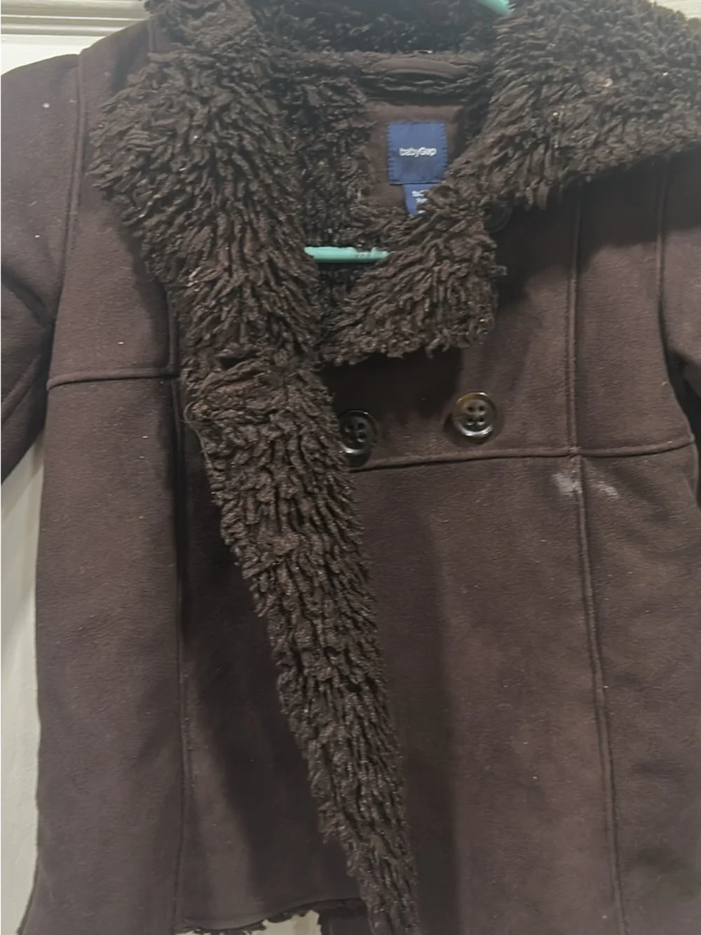 GAP black toddler faux fur jacket
